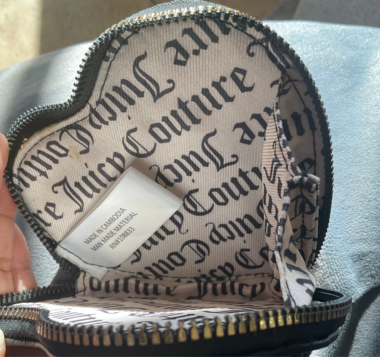Juicy blk heart bling wristlet