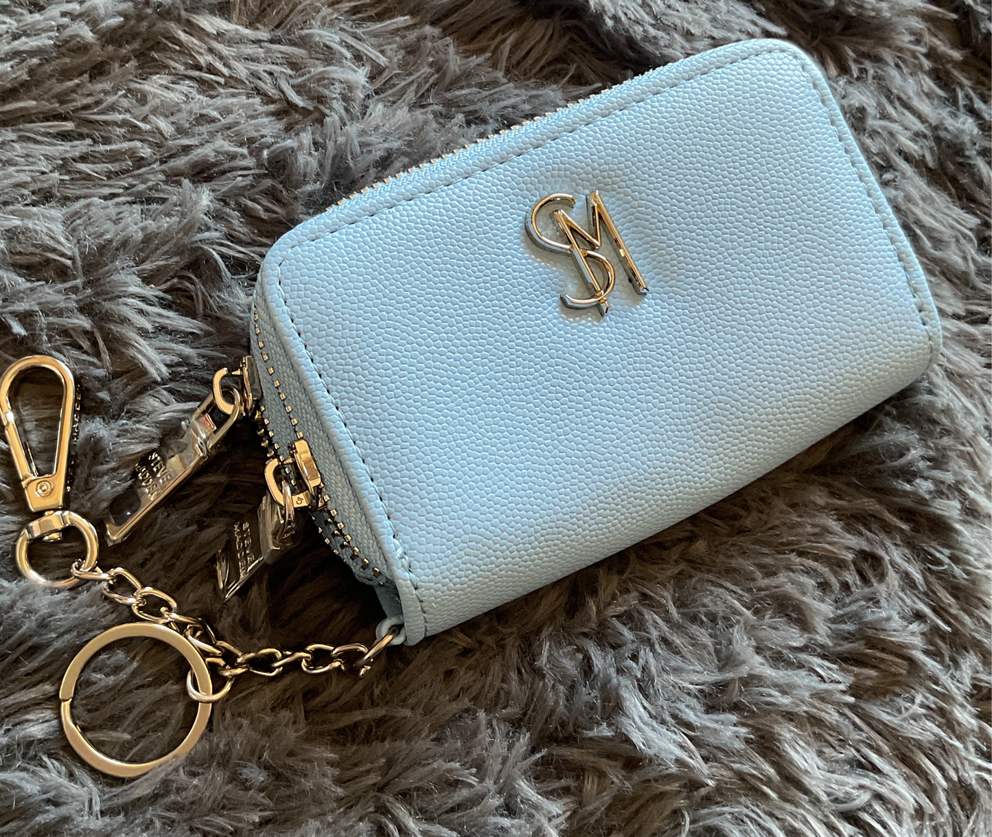 Steve Madden dbl Zip Wallet cornflower blue
