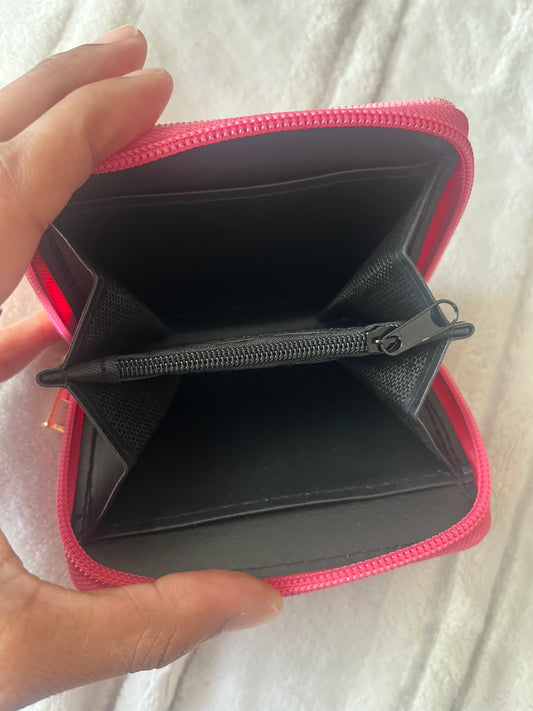 Pink hearts card wallet