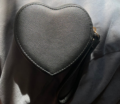 Juicy blk heart bling wristlet
