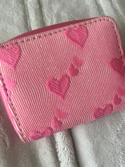 Pink hearts card wallet